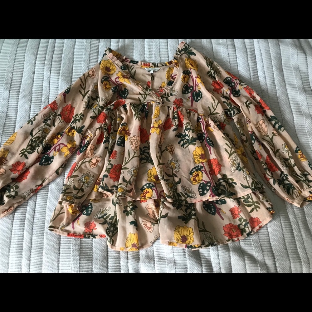 Lucky brand floral peasant top